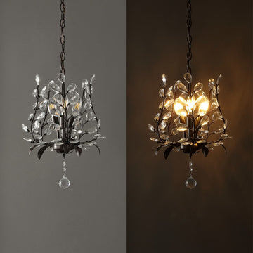 Diantha 28.5" 7-Light Contemporary Bohemian Iron/Acrylic LED Pendant - JONATHAN Y